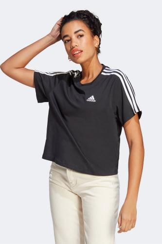 Adidas γυναικείο T-shirt cropped με κεντημένο λογότυπο και στρογγυλή λαιμόκοψη 